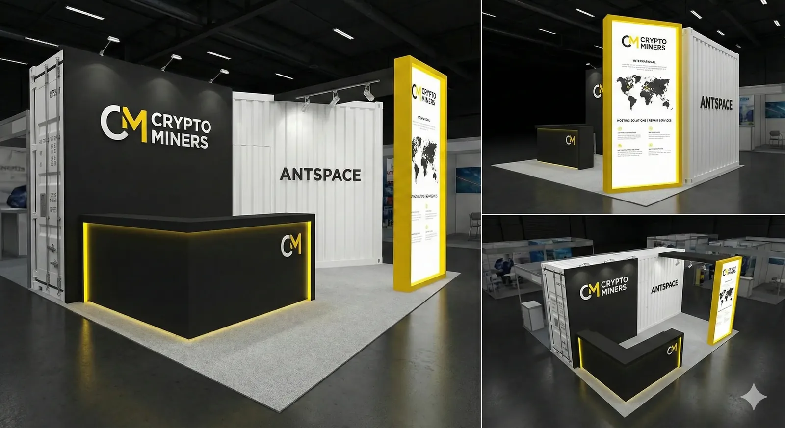 Crypto Miners × Antspace Booth — Exhibition Stand Design (Dubai, 2024)