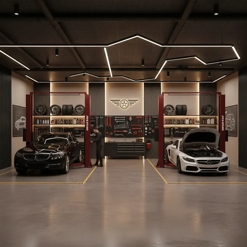 Al Quoz Garage Workshop — Automotive Service Interior (Dubai, 2024)